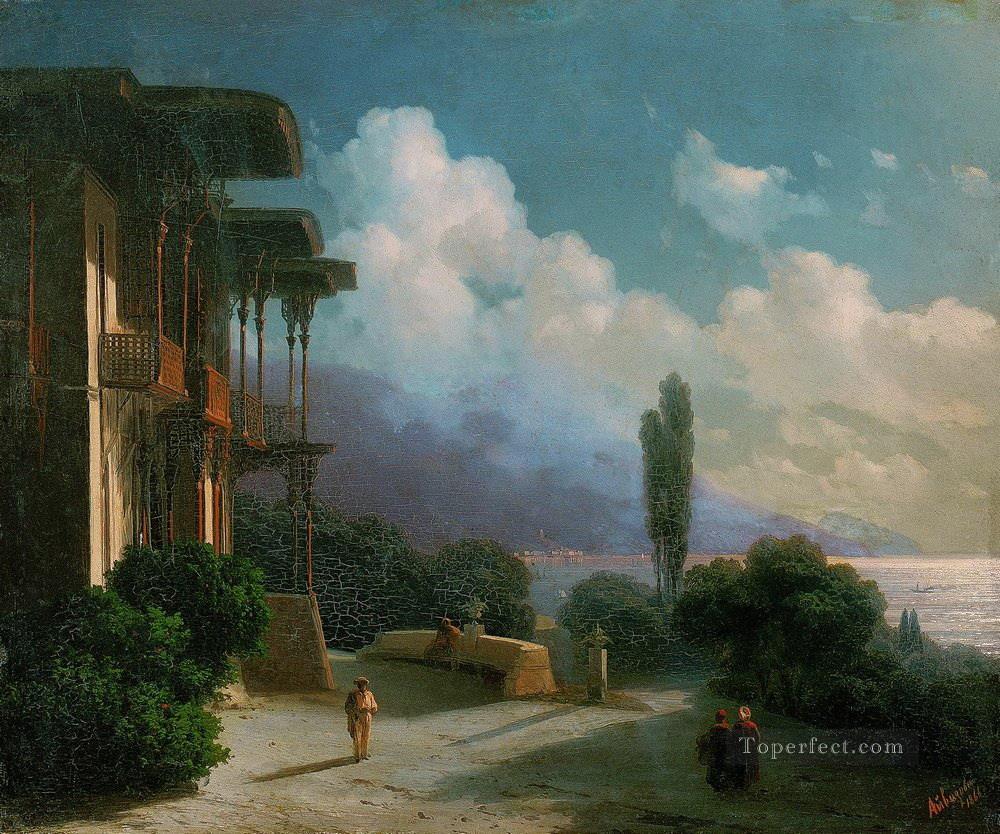 night near yalta 1866 Romantic Ivan Aivazovsky Russian Oil Paintings